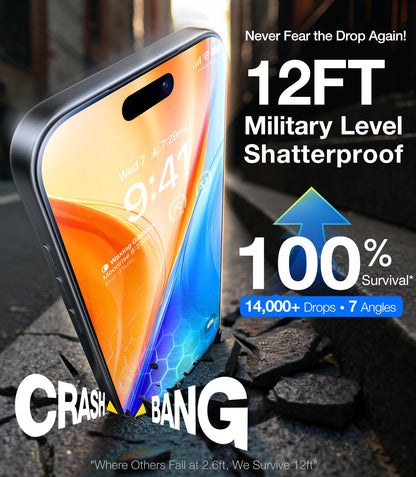 UltraGlass UNBREAK TOP 9H+ Armor for iPhone 17 Pro Max Screen Protector [NO.1 Military Grade Shatterproof] Screen Protector 17 Pro Max Tempered Glass 17 ProMax, Longest Durable, Full Coverage, 2 Pack