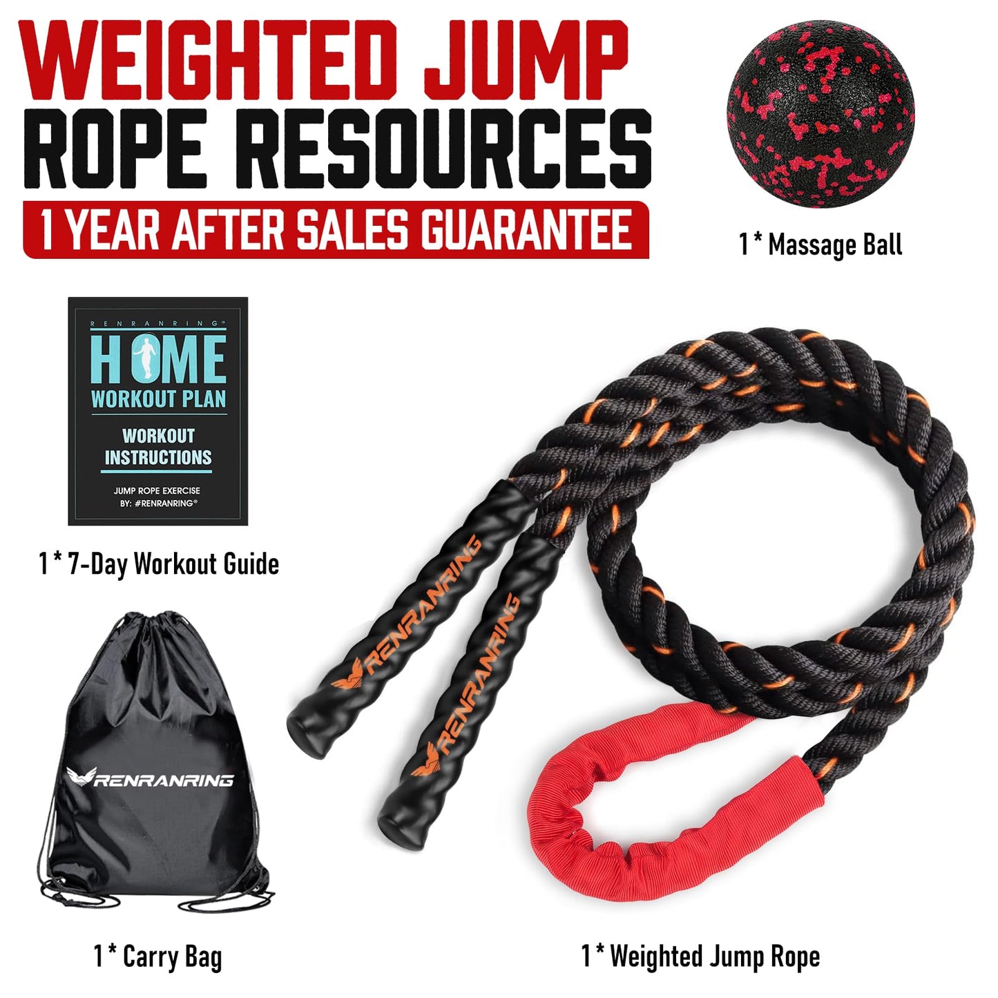 Jump Rope, 3LB Weighted Jump Rope for Fitness, 9.8ft Heavy Jumping Ropes for Exercise, Adult Workout Rope for Men & Women Improve Strength, Skipping Rope for Gym Training, Home Workout