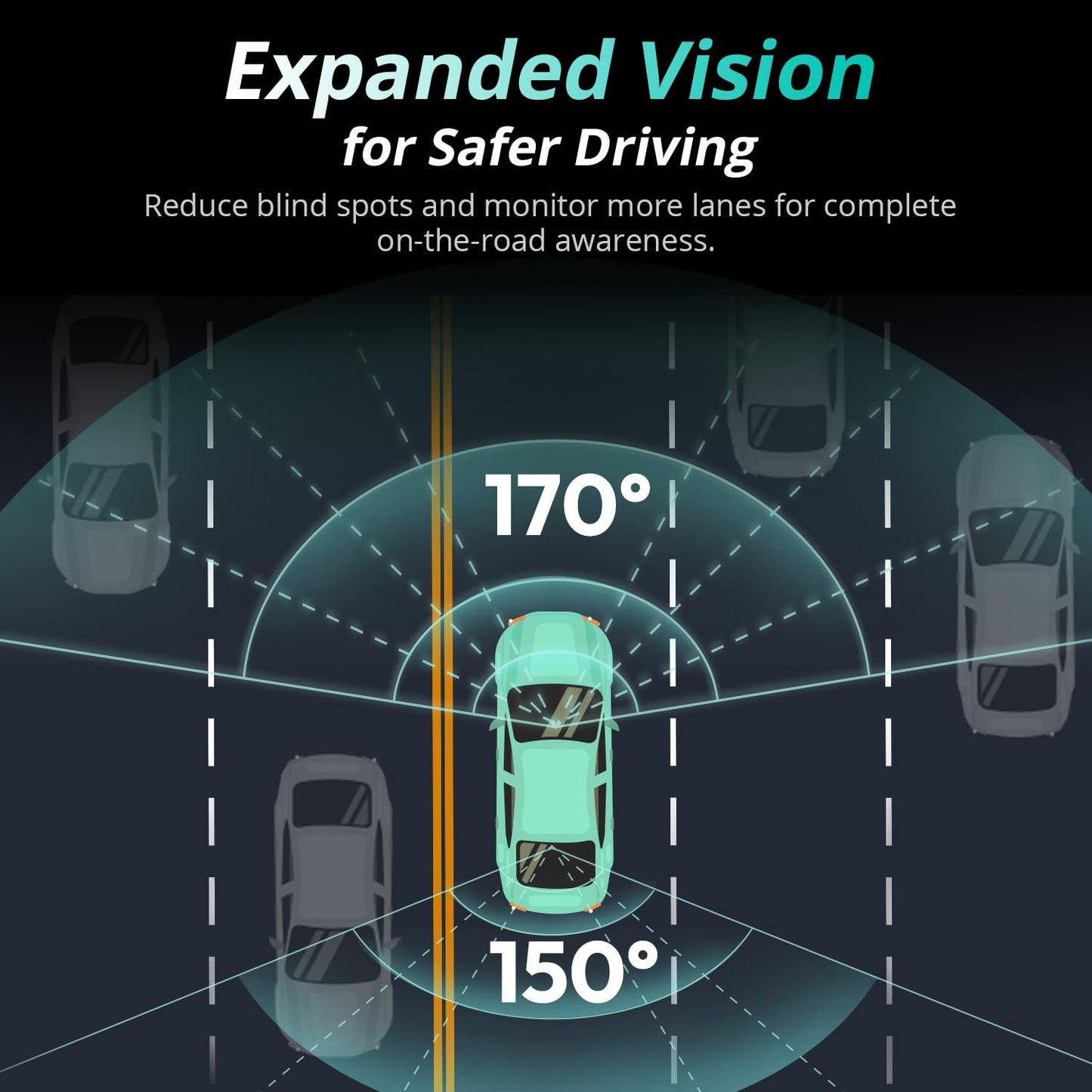 BOTSLAB 4K Dash Cam Front and Rear, STARVIS 2 Sensor, Voice Control, 64GB Card Included, 5GHz WiFi Dashcam Front and Rear Camera, Built in GPS, WDR Night Vision, 170°Wide Angle, 24H Parking Mode