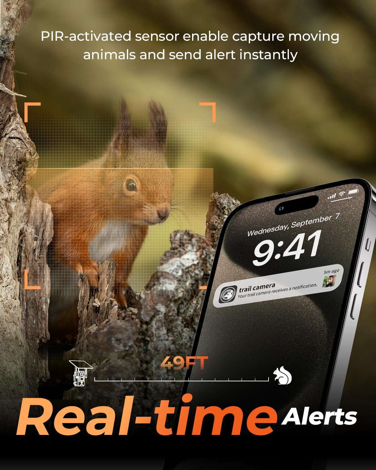 Loatos Trail Camera, 2k HD Live Feed Cellular Trail Cameras with Built-in SIM Card 4G Unlimited Data Plan Game Camera Solar Powered Motion Activated IP66 Waterproof Trail Cam No WiFi Needed
