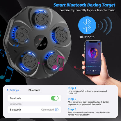 TGLLM Music Boxing Machine, Interactive Punching Trainer with Boxing Gloves, Large Size Wall Mounted Electronic Boxing Target for Adults Kids, 9 Modes & 9 Speeds