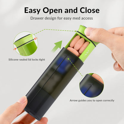 KOVIUU Weekly Pill Organizer 3X a Day, Detachable Pill Box 7 Day, Large 3 Times Daily Pill Case, Travel Pill Container Holder, Week Medication Dispenser Pillbox for Vitamin Supplement Medicine, Black