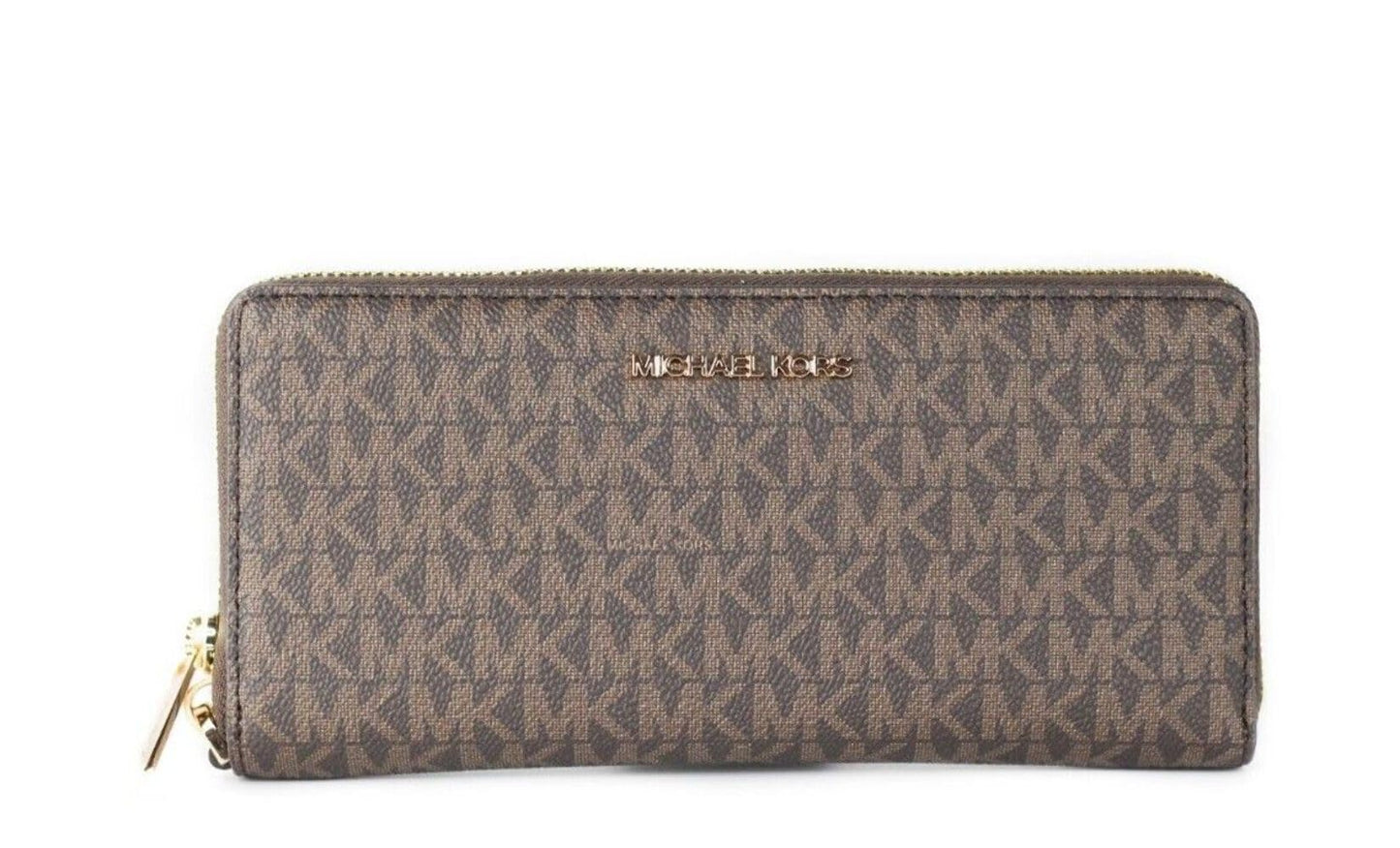 Michael Kors Women's Zip Around, Brown 2019, Large Sized Purse Wallet