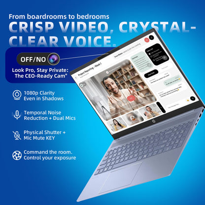 HP Pavilion 16 Touchscreen Laptop – Intel Core 7 150U (Beats i7-1355U) – 16" WUXGA Display – AI Copilot, Backlit – Windows 11 Pro, Office Pro Lifetime 65W GaN Charging– Sky Blue – 32GB RAM | 1TB SSD