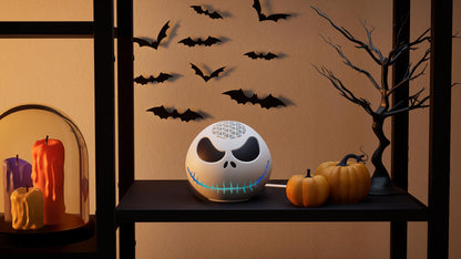 Echo Dot Bundle: Includes Echo Dot (5th Gen, 2022 release) | Glacier White and Limited Edition Disney Jack Skellington Shell