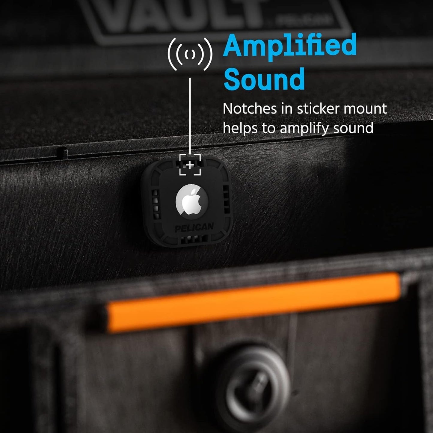 Pelican Protector 1-Pack AirTag Holder - Air Tag Case with 3M Adhesive Sticker - Rugged Shockproof AirTag Cover - Hidden Air Tag Holder Stick On Mount for Travel Luggage Bike Car Remote - Black