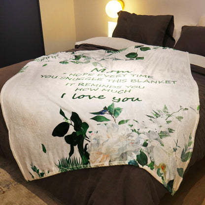 Mom Blanket Gifts for Mom Soft Plush Throw Blankets Best Mom Ever Flower Blankets Gift for Women from Your Favorite Son Daughter on Birthday Christmas (Green)