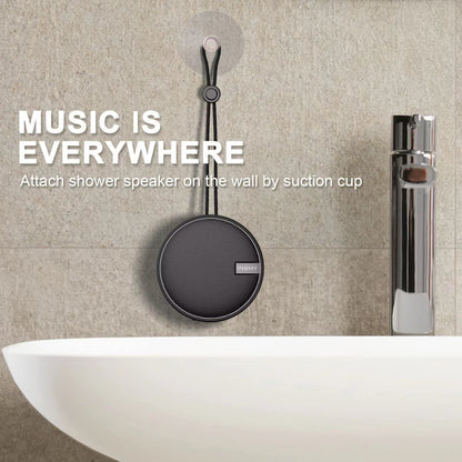 INSMY C12 IPX7 Waterproof Shower Bluetooth Speaker, Portable Small Speaker, Speakers Bluetooth Wireless Loud Clear Sound Support TF Card Suction Cup for Kayak Canoe Beach Gift (Black)