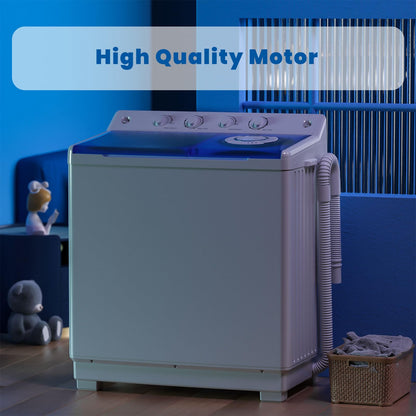Auertech Portable Washing Machine, 40lbs Twin Tub Washer Large Laundry Machine with Drain Pump, Semi-automatic 24lbs Washer 16lbs Spinner Combo for Dorms, Apartments, RVs
