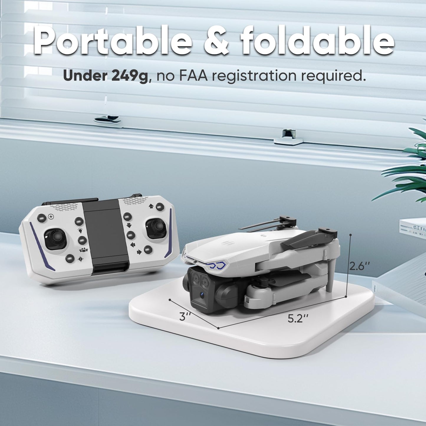 Naseto 1080P HD Foldable Drone with Camera for Adults & Kids, RC Quadcopter with One-Key Takeoff/Landing, Altitude Hold, Waypoint Flight, 360° Flip, 2 Batteries, Easy-to-Fly Gift for Boys and Girls