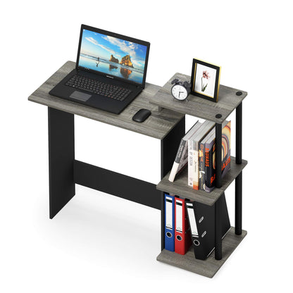 Furinno EFFICIENT Desk, Gaming Desk, with 3 Open Side Shelves, Laptop Notebook Computer Desk,Office Desk for Home Office, Study Room, Dorm, French Oak