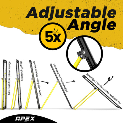 Apex Sports Adjustable Volleyball Rebounder Net 7x4 ft – Bounce Back Training Equipment with Angle Customization for Practicing Volleying, Bumping, Spiking – Durable & Portable with Travel Bag