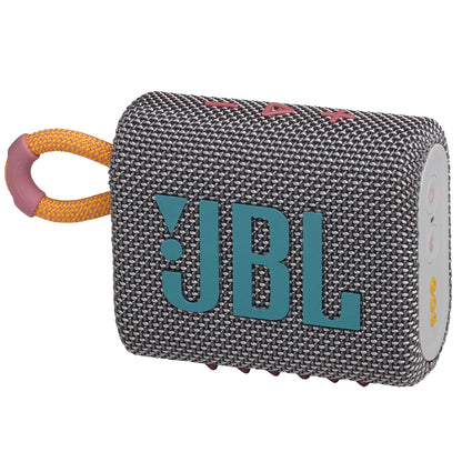 JBL Go 3 - Portable Mini Bluetooth Speaker, big audio and punchy bass, IP67 waterproof and dustproof, 5 hours of playtime, speaker for home, outdoor and travel (Grey)