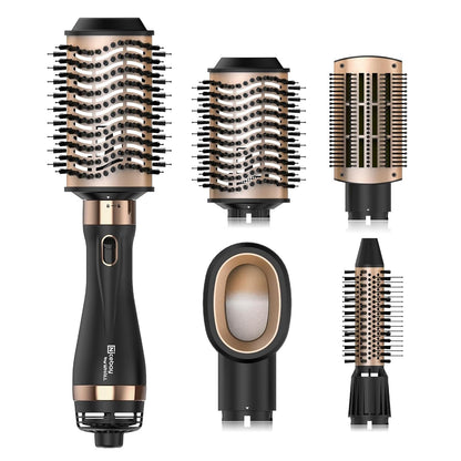 Nicebay Hair Dryer Brush Blow Dryer Brush in One, Hot Air Brush Set for Straightening/Drying/Curling, Oval Brush, Multi-Temperature Settings, Detachable Design for Women