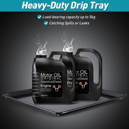 Saillong 2 Pcs Oil Catch Pan, 22'' x 21'' Large Oil Drain Pan, Mini Fridge Drip Tray, Dishwasher Safe