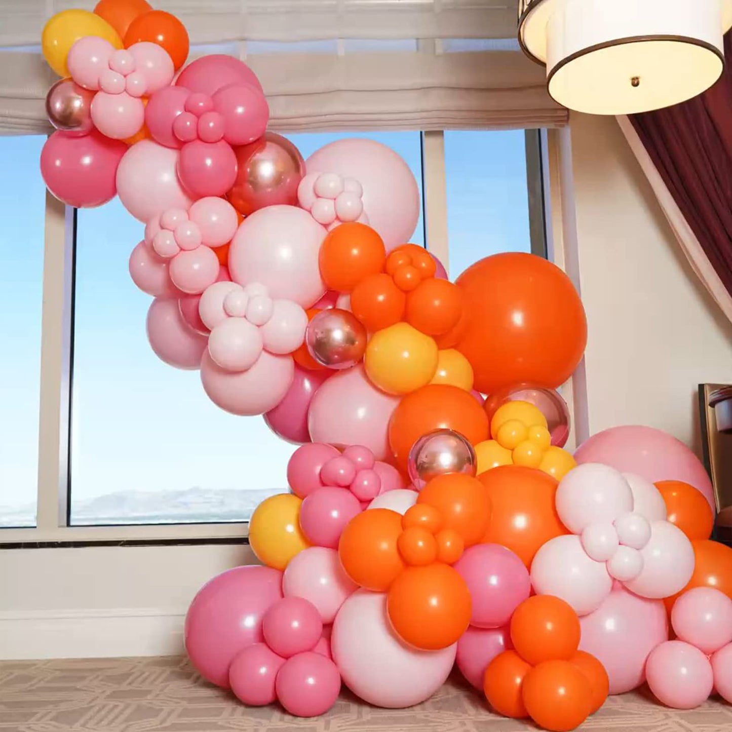 RUBFAC Orange Balloons Different Sizes 105pcs 5/10/12/18 Inch for Garland Arch, Premium Party Latex Balloons for Birthday Party, Baby Shower, Wedding, Gender Reveal, Graduation Party Decoration