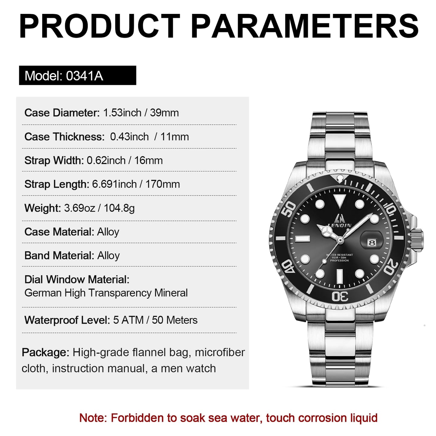 LN LENQIN Mens Watches Stainless Steel Waterproof Analog Quartz Watch for Men with Date Luminous Fashion Wristwatch