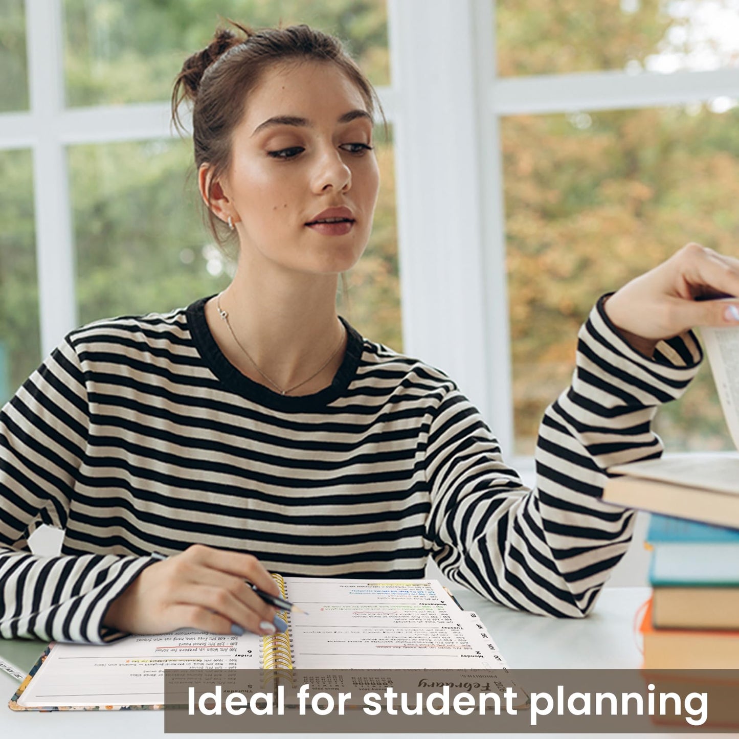 Planner 2025-2026, Monthly and Weekly Calendar Academic Planner (July 2025 - June 2026), Hardcover Student Teacher Planning Agenda Book with Tabs, Perfect for Office School Supplies, A5 (6.3" x 8.5") - Petals