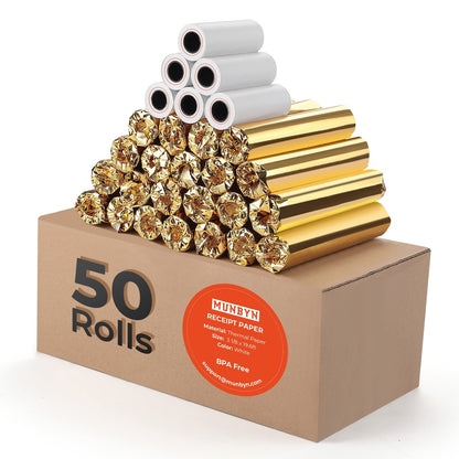 MUNBYN Thermal Receipt Paper 3 1/8 x 19.6ft, 50 Rolls Receipt Paper Work for Star Micronics TSP100 TSP143 Epson 80mm Receipt Printer Square POS Register, BPA Free (80 * 30mm x 50 rolls)