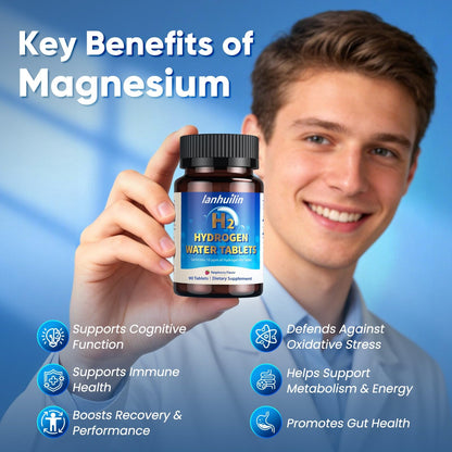 Molecular Hydrogen Tablets for Drinking Water, Hydrogen Water Tablets with 150mg Magnesium, Generates Up to 10 PPM H2 Hydrogen, Antioxidant Support for Cellular Energy & Healthy Aging, 90 Tablets
