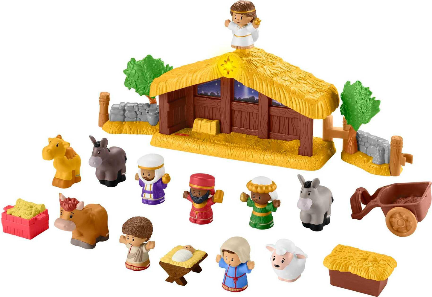 Fisher-Price Little People Toddler Toy Nativity Set with Music Lights & 18 Pieces for Christmas Pretend Play Kids Ages 1+ Years