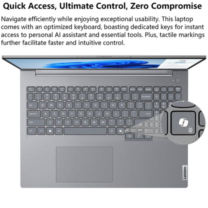 Lenovo ThinkBook 16 Gen 8 Business AI PC Laptop Computer, 16" FHD+, Intel 16-Core Ultra 7 255H (Beat i7-13900H), 64GB DDR5 RAM, 2TB PCIe SSD, WiFi 6E, Bluetooth 5.3, Fingerprint Reader, Windows 11 Pro