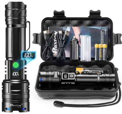 Rechargeable Flashlights 1000000 High Lumens Single One Mode Super Bright, High Powered LED Flashlight USB C, High Beam 3280 ft Long Lasting Powerful Heavy Duty Strong Flash Light For Security Hiking