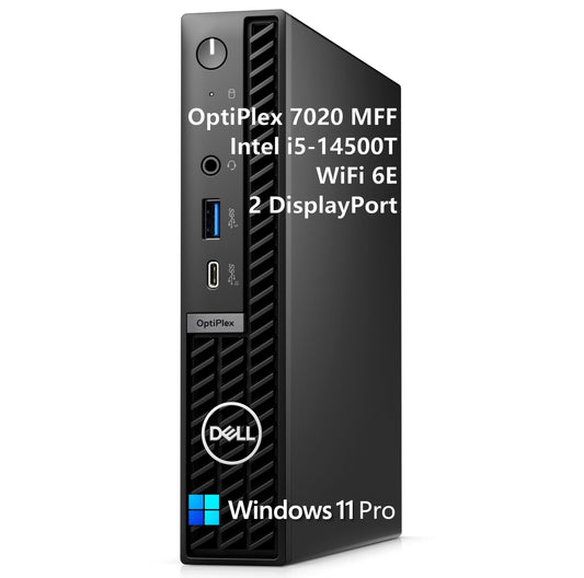 Dell OptiPlex 7020 MFF 7000 Mini Business Desktop Computer, 16GB DDR5 RAM, 512GB PCIe SSD, 14th Gen Intel 14-Core i5-14500T (Beat i7-13700T), WiFi 6E, 2 DisplayPorts, HDMI, Type-C, Windows 11 Pro