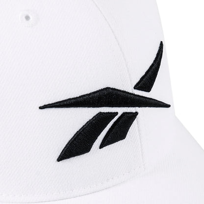 Reebok Medium Curved Brim with Breathable Design Classic Ballcap with Adjustable Snapback for Men and Women (One Size Fits Most), White