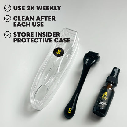 Beard Club Derma Roller for Face, Body and Scalp - Microneedling Roller for Men and Women with 540 Titanium Microneedles - Beard Roller for Hair & Beard