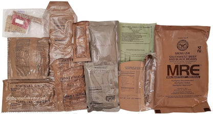 MRE, U.S. MRE Meals, Emergency Supplies, Emergency Food Supply, Survival Food, Freeze Dried Food w/Flameless Heater, Ready Meals (Variety Pack of 24) – (A & B Case Inspection 2025, 2026)