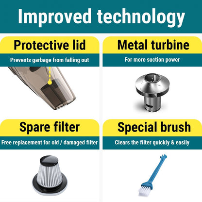 THISWORX Car Vacuum Cleaner - Portable, High Power, Handheld Vacuums w/ 3 Attachments, 16 Ft Cord & Bag - 12v, Auto Accessories Kit for Interior Detailing - Black