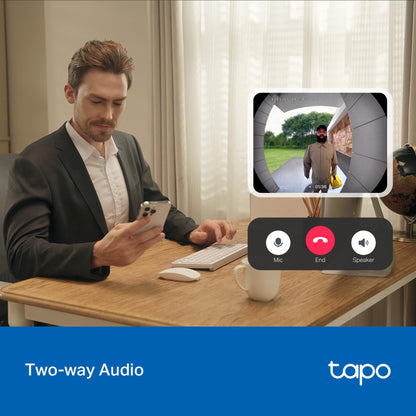 Tapo Smart Video Wireless Doorbell Camera - 2K, 160° Ultra-Wide View, Up to 180 Days Battery, HomeKit, Alexa, Google Assistant Compatible, Free AI Person Detection, IP54, SD/Cloud Storage, D205
