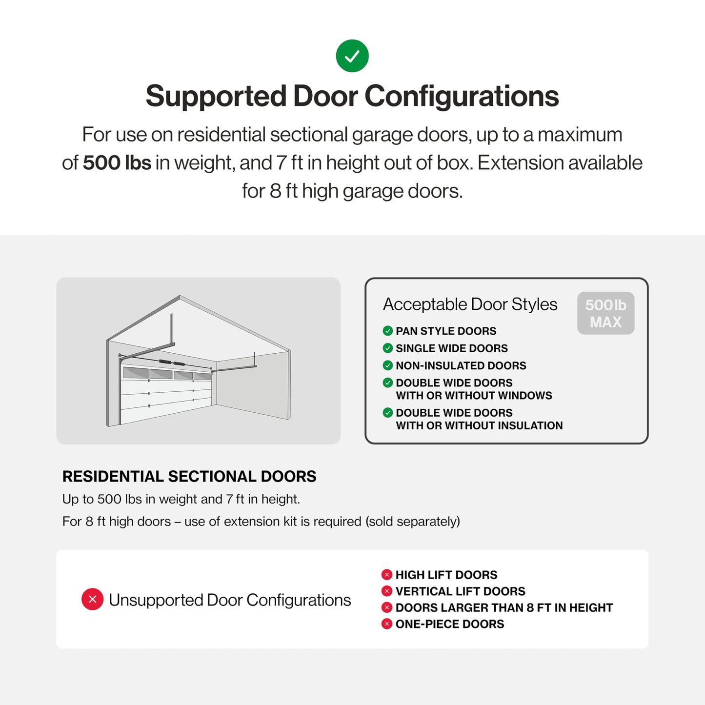 Genie Chain Drive 550 Garage Door Opener, Heavy Duty Chain Drive Opener, Model 2035-TKO