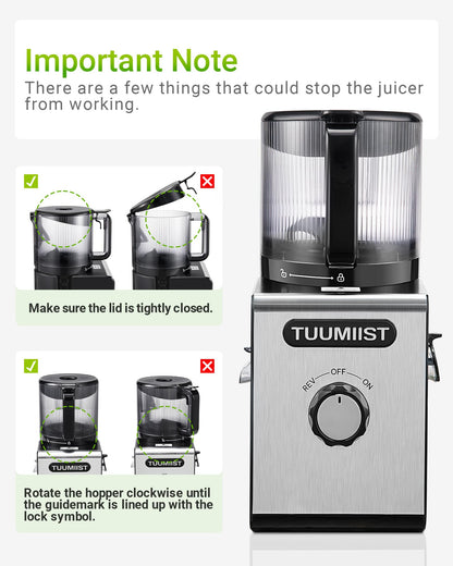 Cold Press Juicer Machines – 6.5'' Large Feed Chute for Whole Fruits & Vegetables, High Juice Yield, Easy To Clean