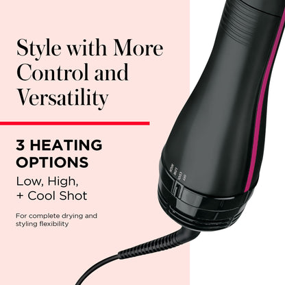 REVLON One-Step Hair Dryer and Styler, All-in-One Detangling and Straightener Brush for Salon-Quality Smooth, Straight Hair, More Shine and Less Frizz, Black