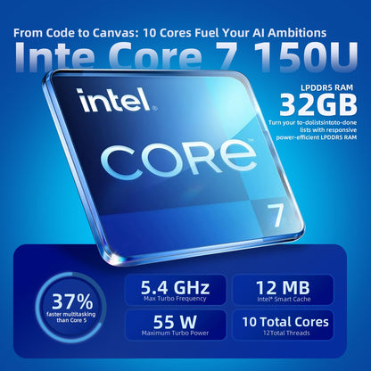 HP Pavilion 16 Touchscreen Laptop – Intel Core 7 150U (Beats i7-1355U) – 16" WUXGA Display – AI Copilot, Backlit – Windows 11 Pro, Office Pro Lifetime 65W GaN Charging– Sky Blue – 32GB RAM | 1TB SSD