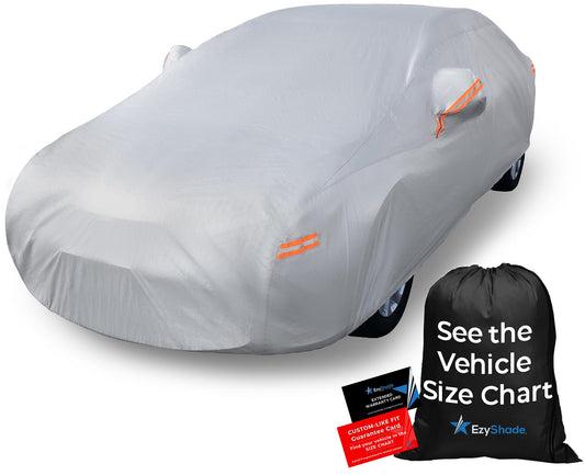 EzyShade 10-Layer Car Cover Waterproof All Weather. See Vehicle Size-Chart for Accurate Fit. Outdoor Full Exterior Covers for Automobiles Sedan Hatch SUV Rain Sun Protection. Size A3 (See SizeChart)