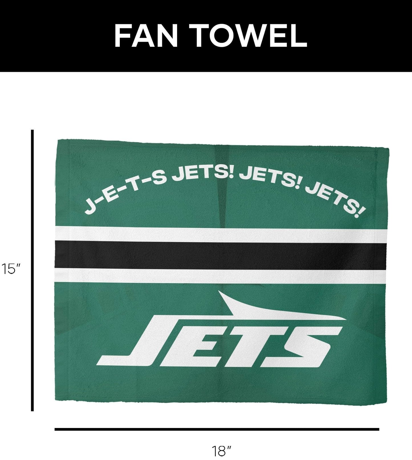 NORTHWEST New York Jets NFL Team Arch Slogan Rally Towel, 15 x 18 inches
