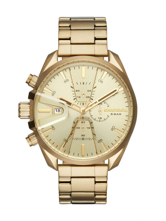 Diesel MS9 Stainless Steel Chronograph Men's Watch, Color: Gold (Model: DZ4475)