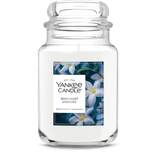 Yankee Candle Midnight Jasmine Scented Candle, 22oz Large Jar with up to 150 Hour Burn Time, Giftable