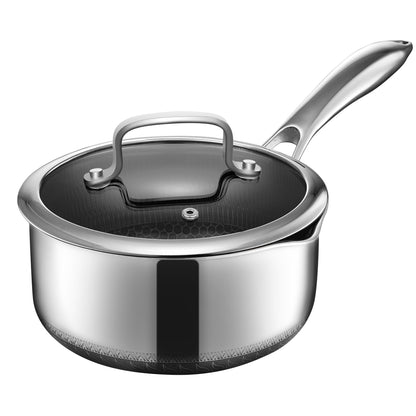 Vinchef Nonstick Saucepan with Lid, 2.4 Quarts Stock Pot Sauce Pan, Multipurpose Sauce Pots Kitchen Cooking Pot Skillet, Induction Ready, Compatible with All Cooktops