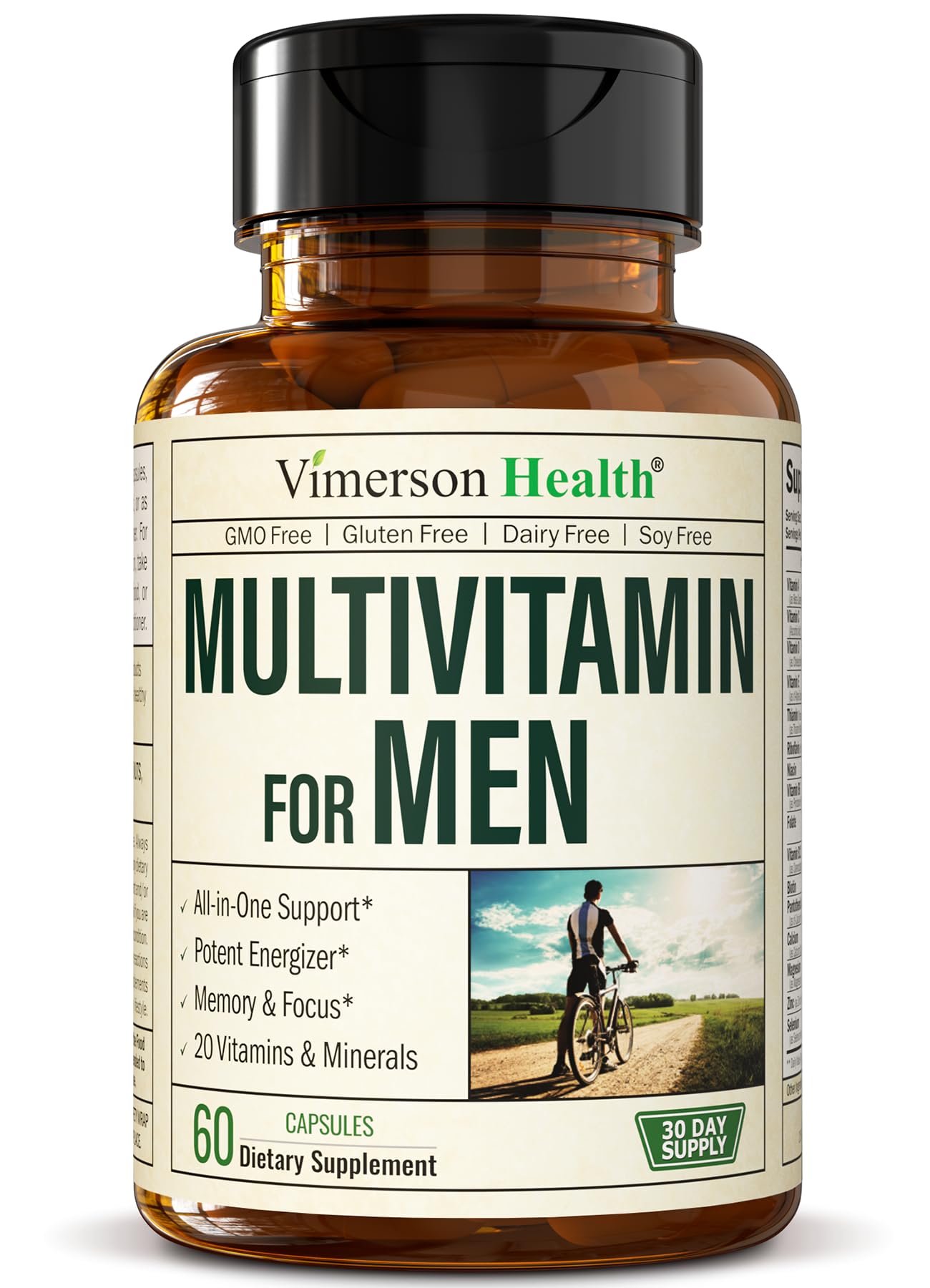 Multivitamin for Men - Complete Mens Multivitamins & Multiminerals with Vitamin A, C, D, E, B12, Zinc & More Essential Vitamins for Men - Mens Vitamins for Energy, Focus, and Mens Health. 60 Capsules