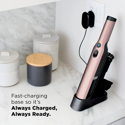 Shark WANDVAC Cordless Hand Vac, Lightweight, Portable at 1.4 lbs., Powerful Suction, Charging Dock, One-Touch Empty for Car & Home, Multi-Surface Pet Tool & Duster Crevice Tool, Rose Gold, WV201RGBRN