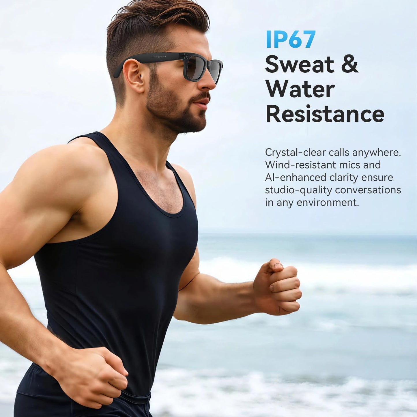 AI Smart Glasses for Men Women,8MP 2K HD Camera Glasses,AI Voice Control,AI Photo Recognition,Real-Time Translation,Smart Sunglasses with Bluetooth Call,IP67 Waterproof for Driving,Outdoor,+2 Lenses.