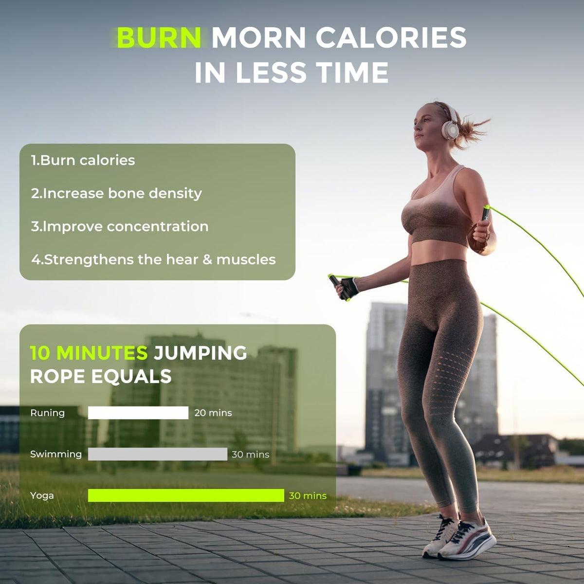 Layshawn Smart Jump Rope with 9-Axis Gyroscope,Wireless Jumping Rope,Supports Somatosensory Games Real-time Data Tracking via App,Fitness Jump Rope for Kids and Adults Ideal for Home or Gym (Green)