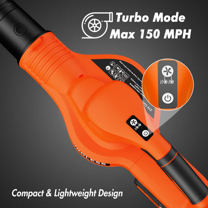 Leaf Blower Cordless - 21V Electric Cordless Leaf Blower with 2 Batteries and Charger, 2 Speed Mode, 2.0Ah Lightweight Battery Powered Leaf Blowers for Lawn Care, Patio, Blowing Leaves