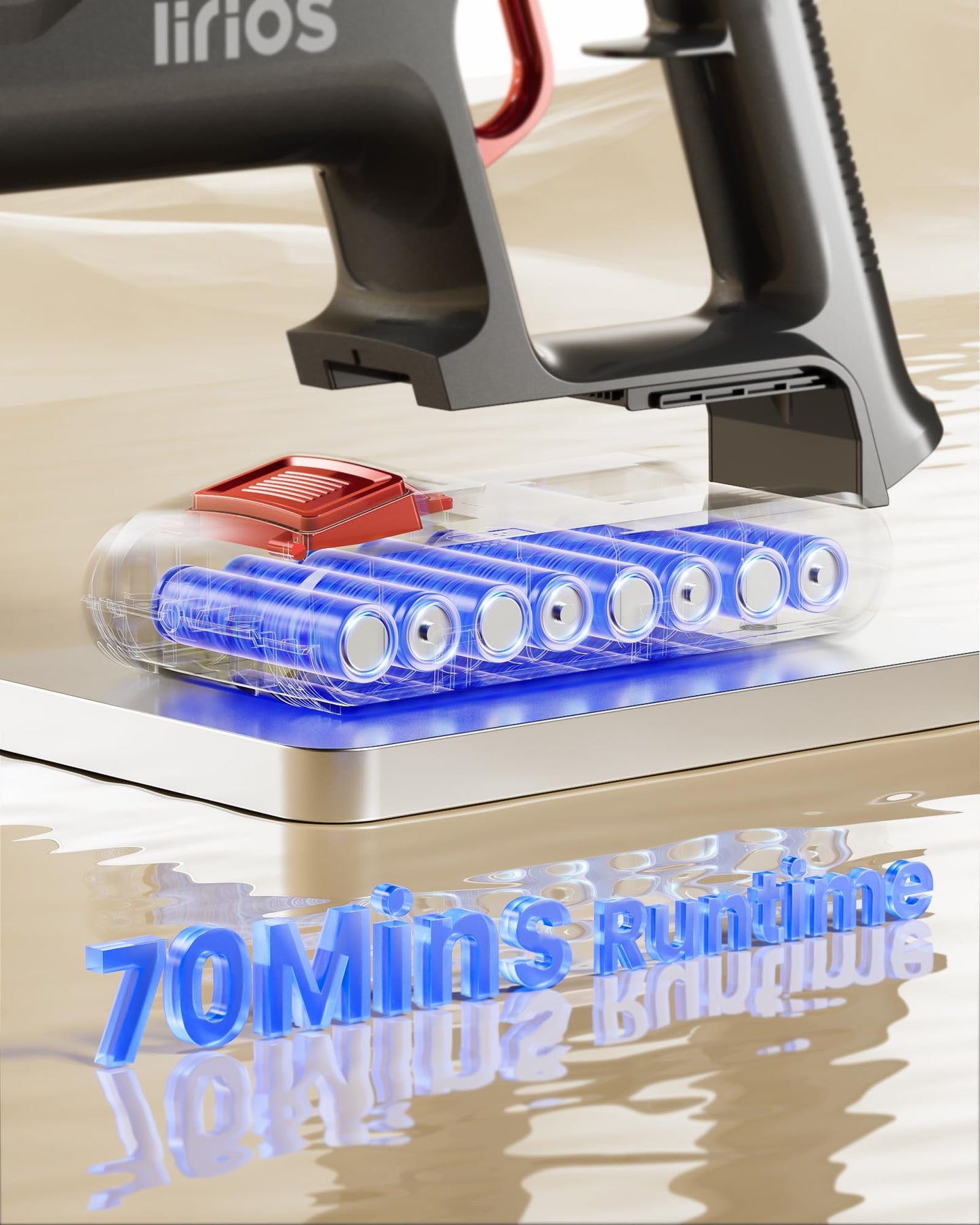 Cordless Vacuum Cleaner, 550W 45KPA 70Mins Self-Standing Vacuum Cleaners for Home, Stick Vacuum Cordless with Wall Mount Charging, LED Display, Upgraded Roller Brush for Carpet,Pet Hair,Hardwood Floor