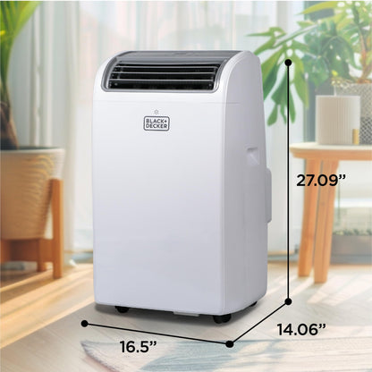 BLACK+DECKER Smart Portable Air Conditioner, 14,000 BTU for Rooms up to 700 Sq. Ft., Smart Portable AC with Follow Me Remote and Window Kit, BPACT14WT, White