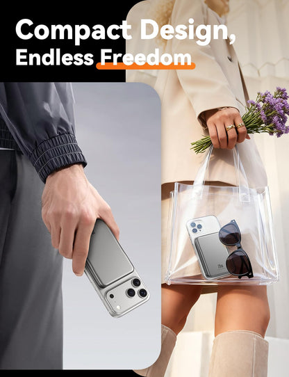 Magnetic Portable Charger, 10000mAh Power Bank, 20W Fast Charging for Magsafe Battery Pack, Travel Essential Wireless Charger Compatible with iPhone 17/16/15/14/13/12 Pro/Max/Air/Plus Series, Samsung